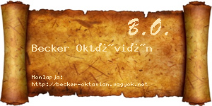 Becker Oktávián névjegykártya